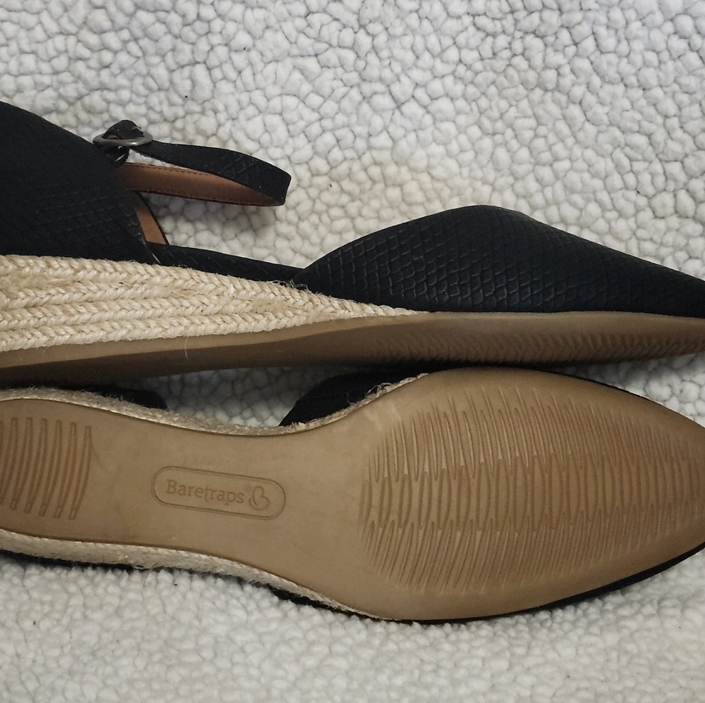NEW- BareTraps Laverick Black Wedge Espadrille Snake design shoes. Size 10M .$13 - Picture 7 of 12